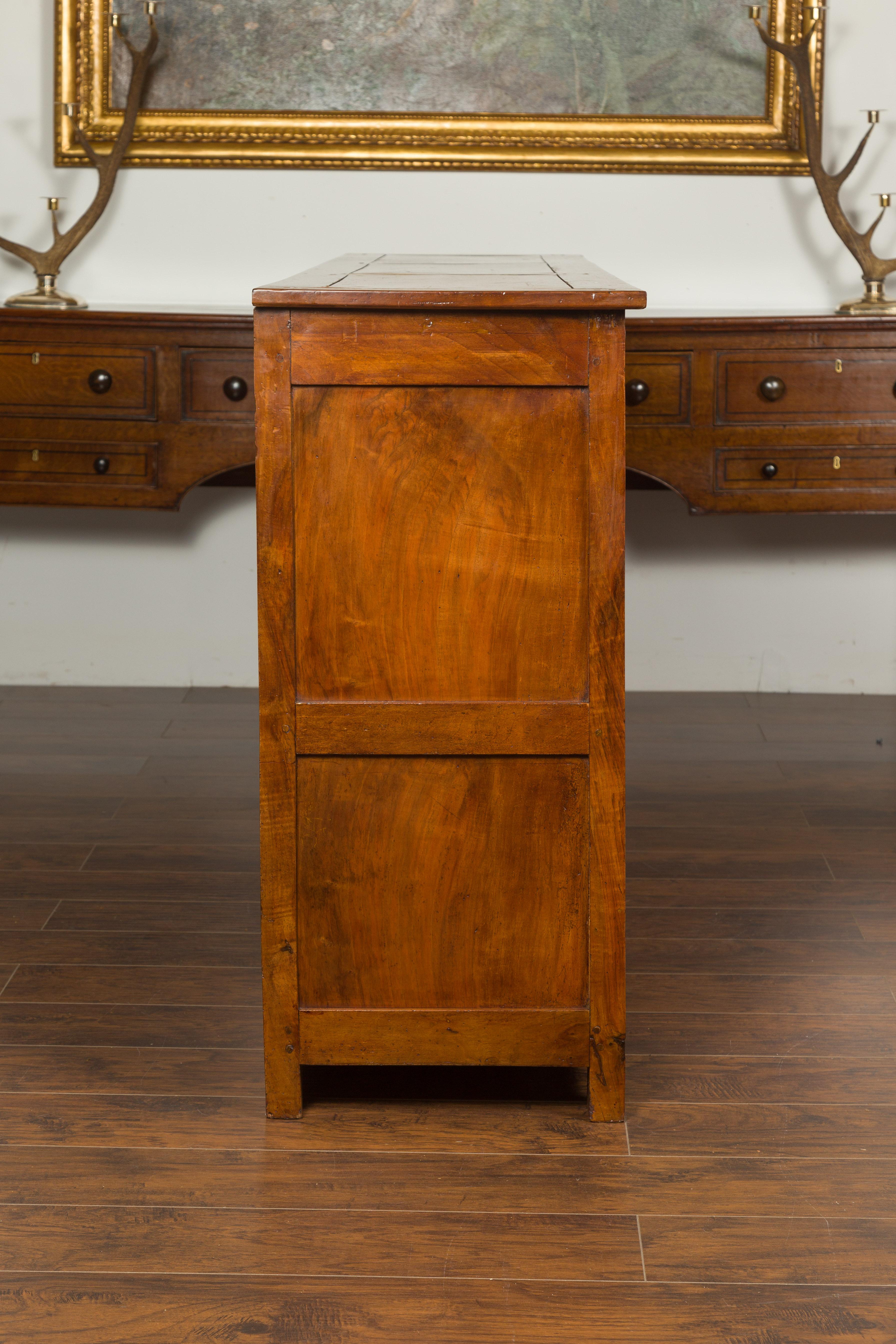 French 1870s Napoleon III Walnut Enfilade with Three Drawers over Three Doors 9