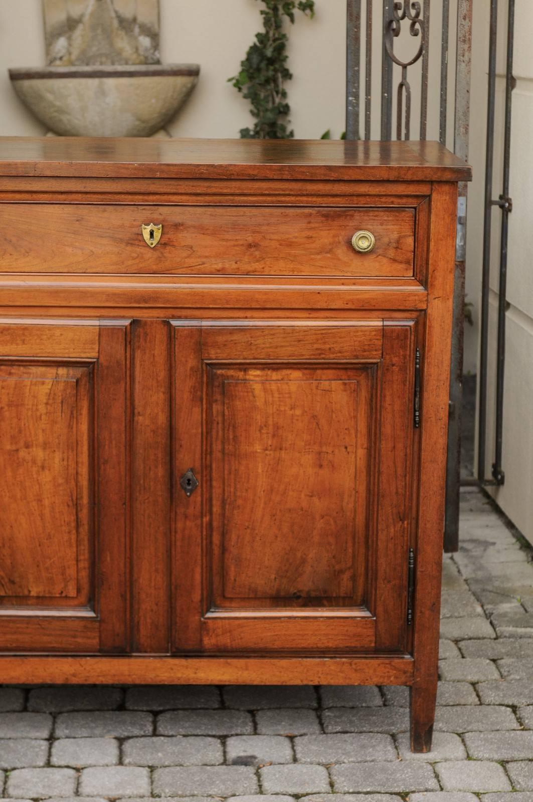 French 1870s Tall Walnut Buffet with Single Partitioned Drawer and Two Doors 8