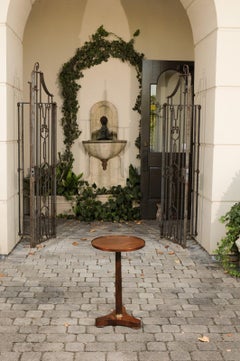 French 1870s Walnut Guéridon Table with Pedestal Base and Bronze Mount