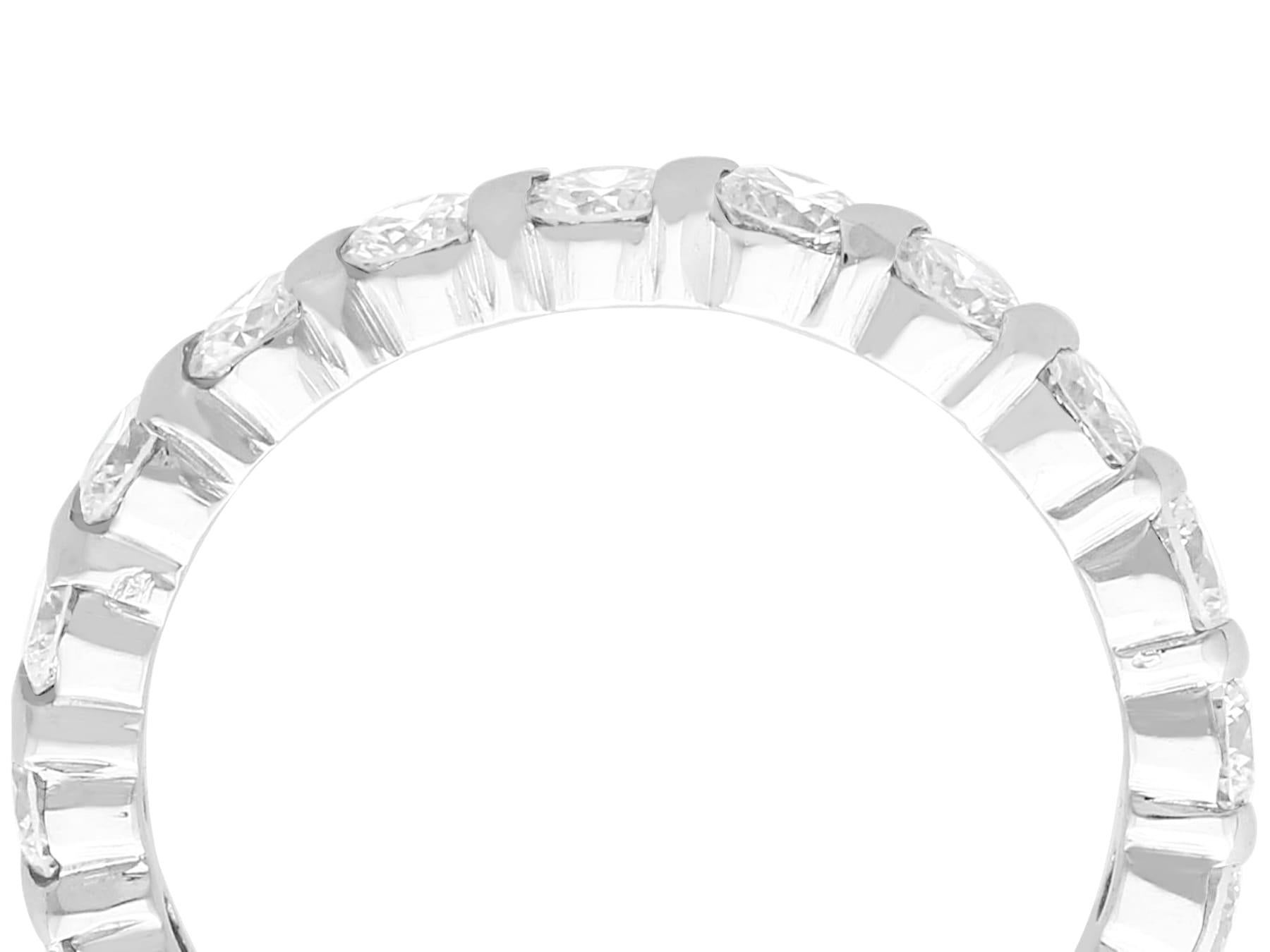 A stunning vintage 1980s 1.88 carat diamond and 18 karat white gold full eternity ring; part of our diverse diamond jewelry and estate jewelry collections.

This stunning, fine and impressive vintage eternity ring has been crafted in 18k white