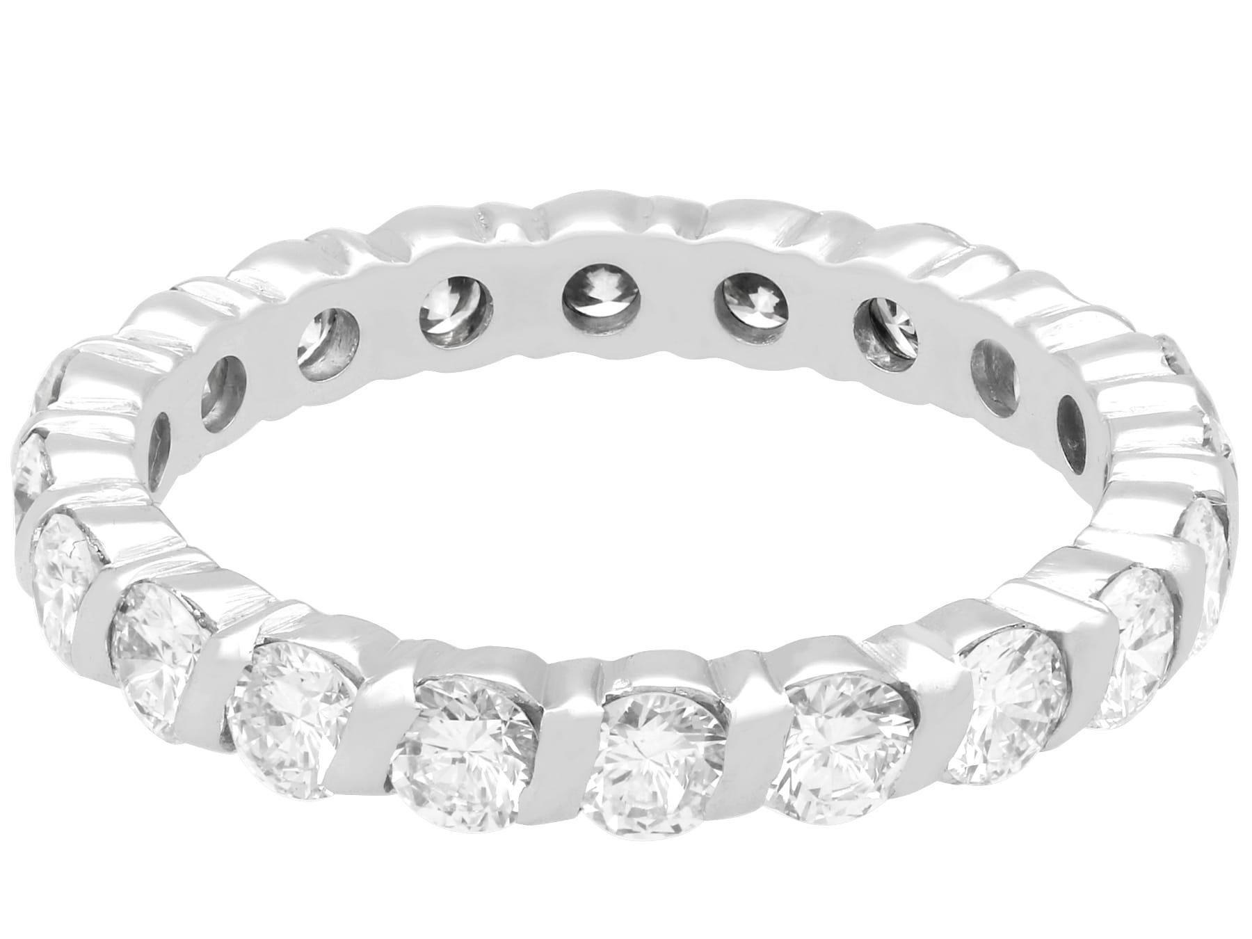 Brilliant Cut French 1.88 Carat Diamond and White Gold Full Eternity Ring Circa 1980 For Sale