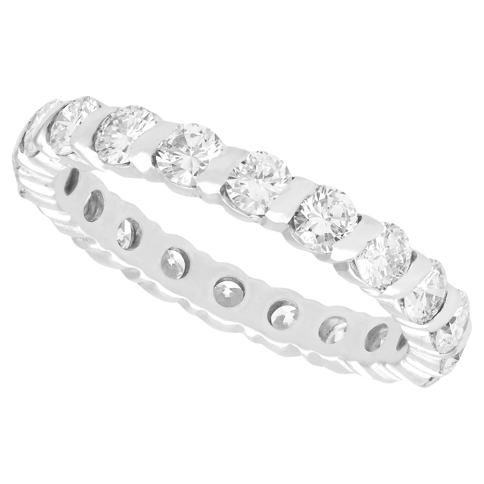 French 1.88 Carat Diamond and White Gold Full Eternity Ring Circa 1980