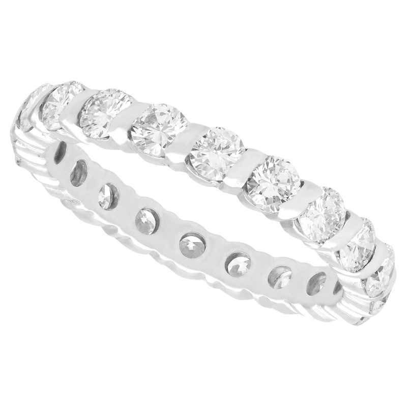 Vintage 1.50 Carat Diamond and 14K White Gold Full Eternity Ring For ...