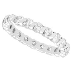 Vintage French 1.88 Carat Diamond and White Gold Full Eternity Ring Circa 1980