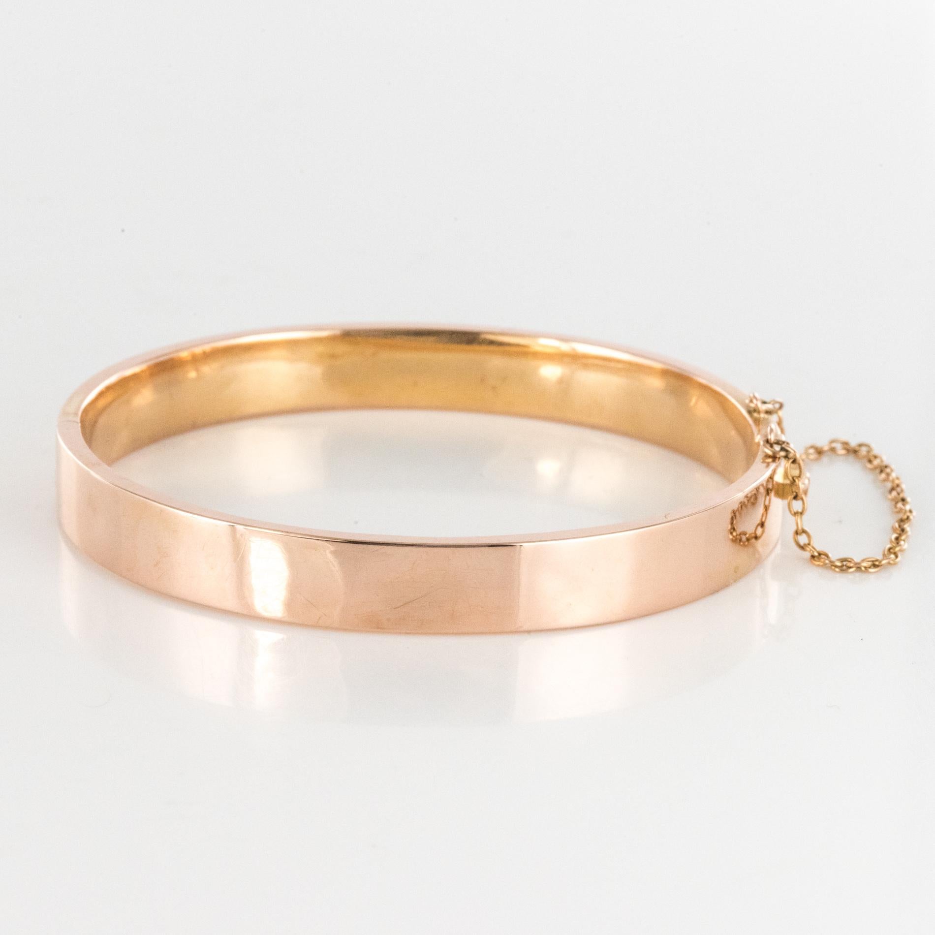 Women's French 1880s 18 Karat Rose Gold Bangle Bracelet