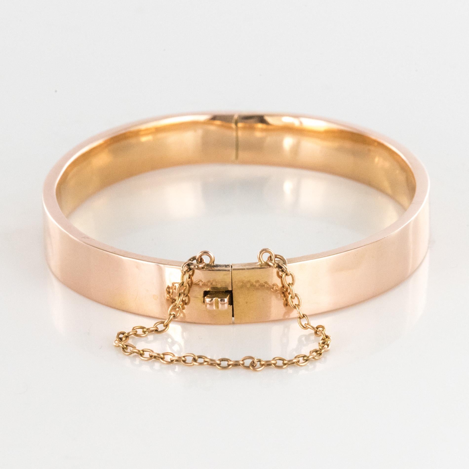 French 1880s 18 Karat Rose Gold Bangle Bracelet 4