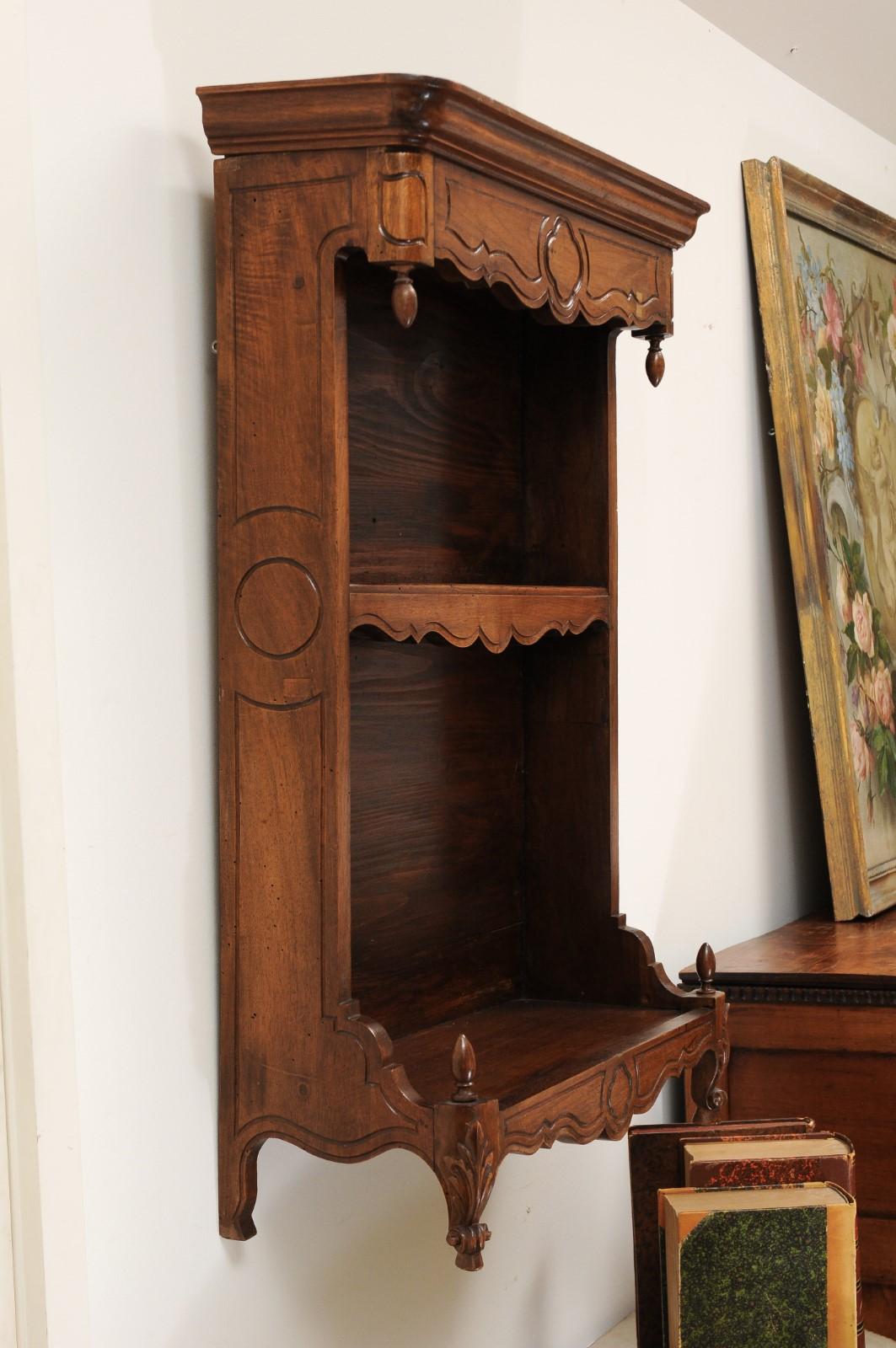 French 1880s Louis XV Style Walnut Rack from Provence with Carved Motifs 8