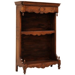 French 1880s Louis XV Style Walnut Rack from Provence with Carved Motifs