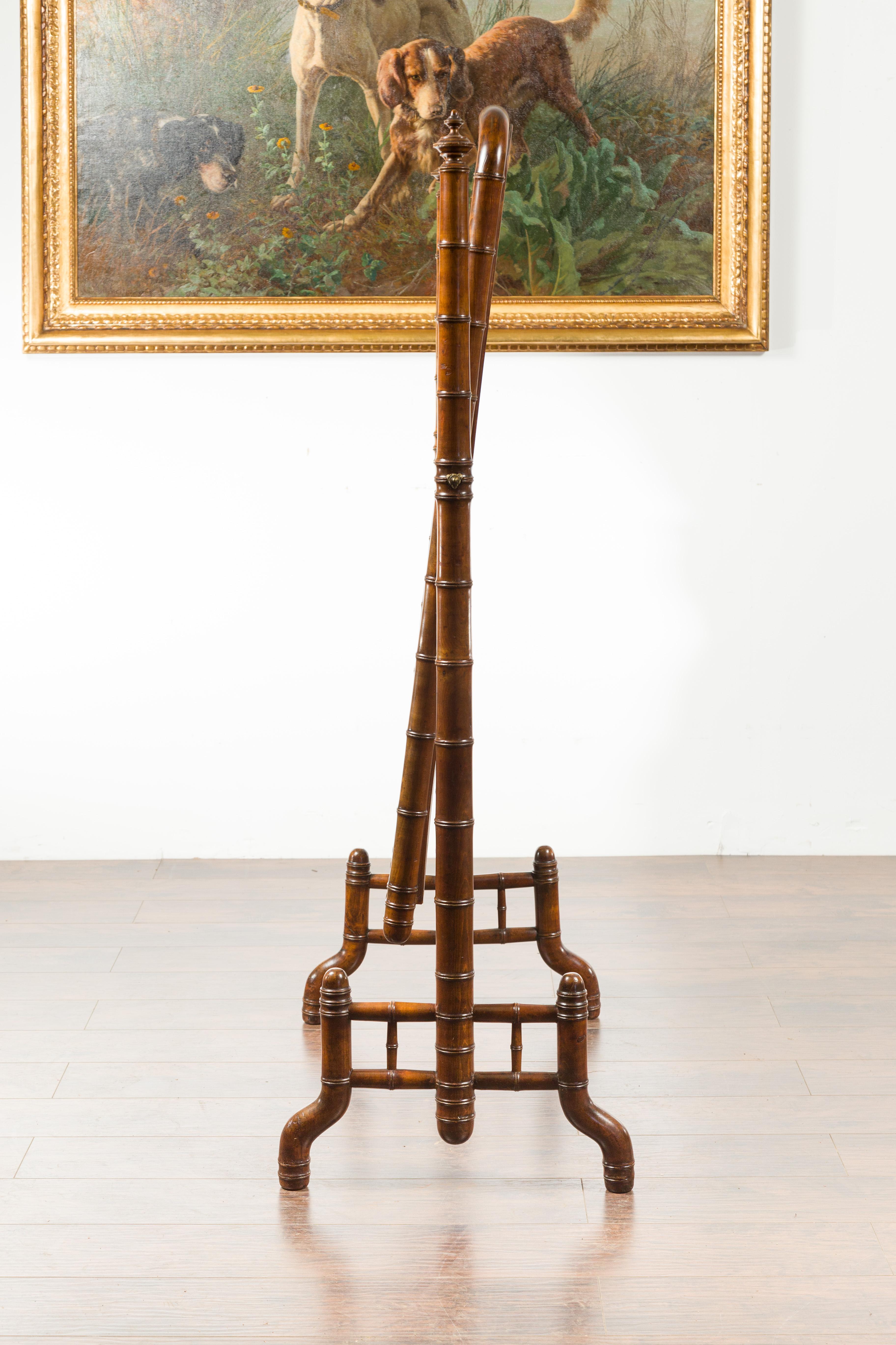 Cheval-Spiegel aus Nussbaum und Kunstbambus mit gedrechselten Endstücken, Napolon III, 1880er Jahre im Angebot 6