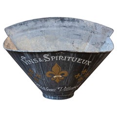 French 1890s Château Villaret Grape Picking Hod with Fleur de Lys Motifs