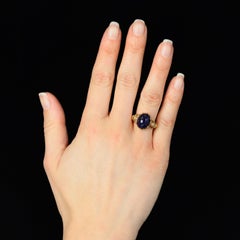 French 1890s Lapis Lazuli 18 Karat Yellow Gold Chimera Ring