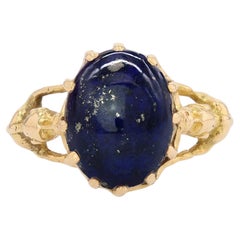 French 1890s Lapis Lazuli 18 Karat Yellow Gold Chimera Ring