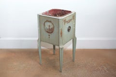 French 1890s Painted Wood Planter with Landscapes in Ribbon-Tied Medallions