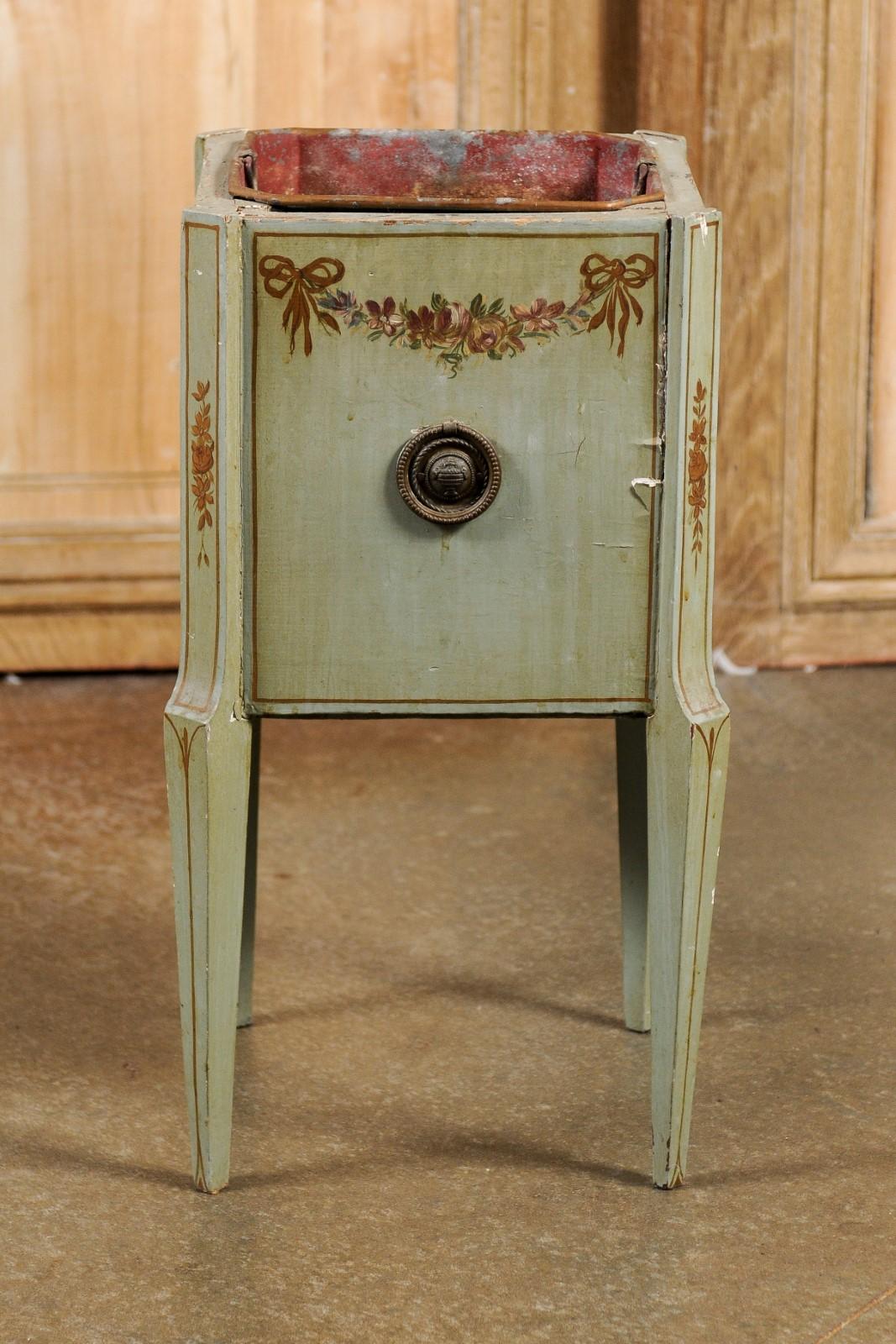 French 1890s Painted Wood Planter with Landscapes in Ribbon-Tied Medallions 2