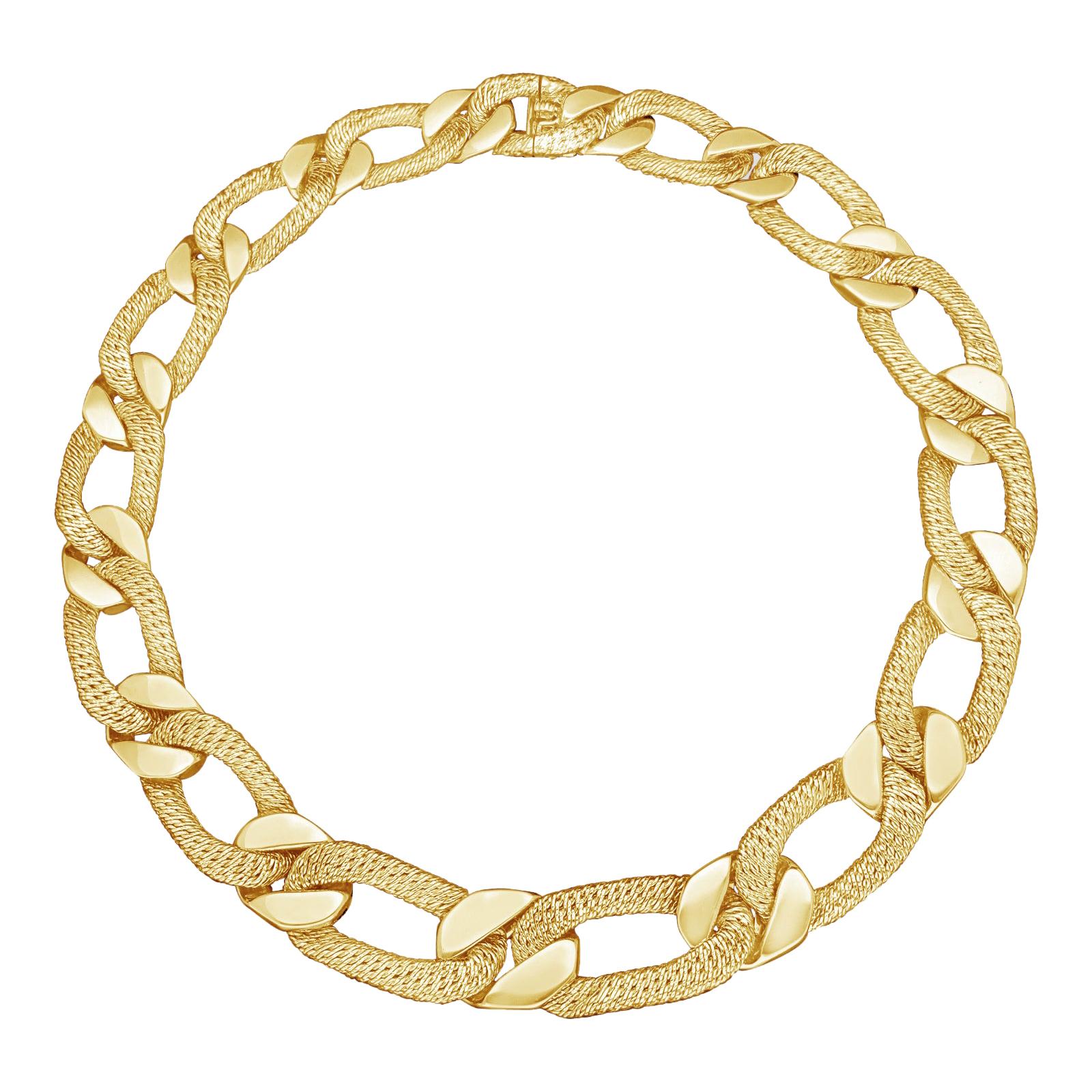 French 18 Carat Gold Necklace Woven/Polished Curb Gourmette by Cartier, 1972