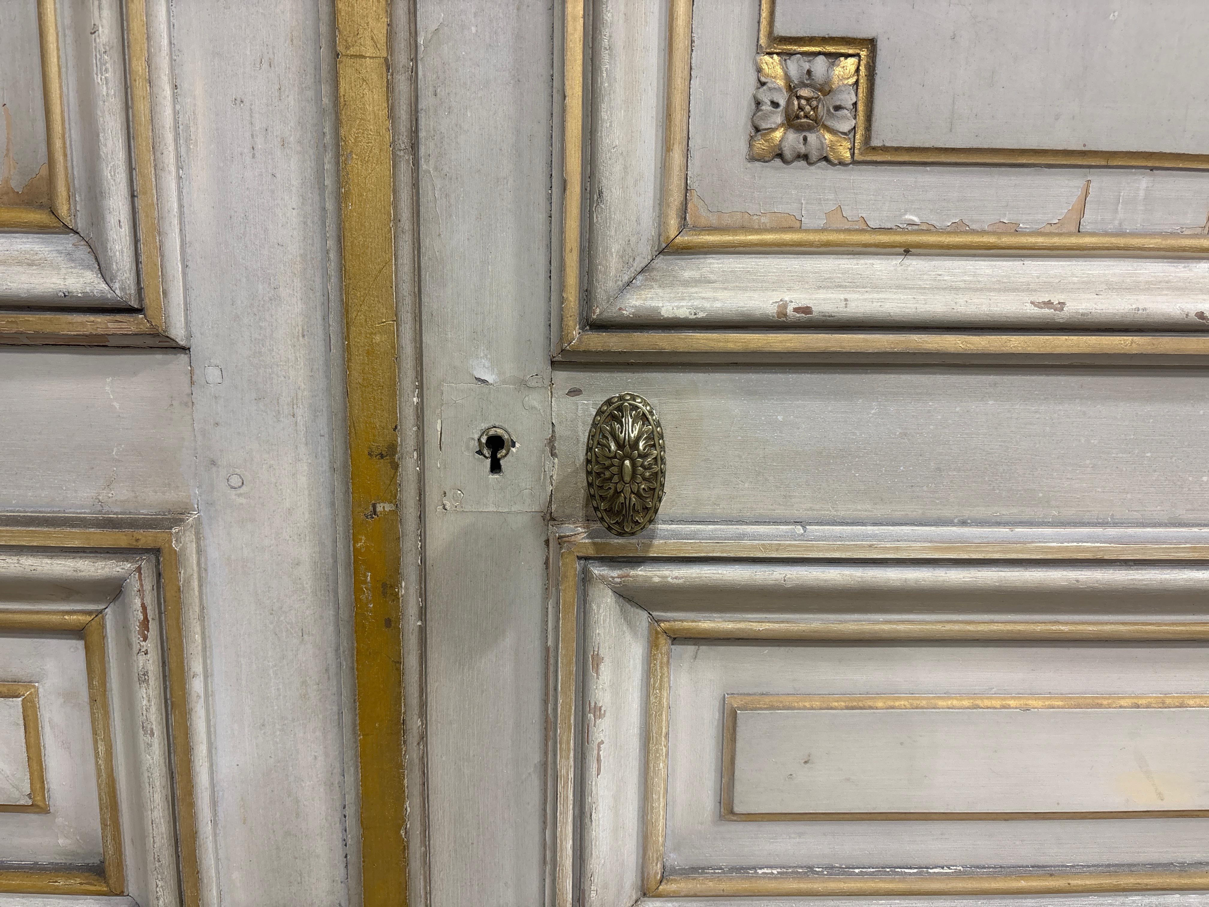 Gilt French 18h Century Louis XVI pair of Doors For Sale
