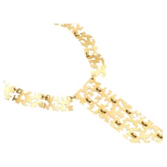 French 18k Collar/Tie Necklace