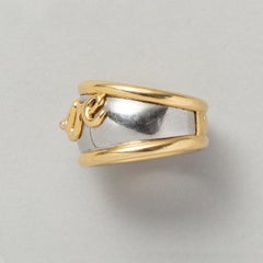 French 18k Gold and Steel LOVE Ring by Pery & Fils