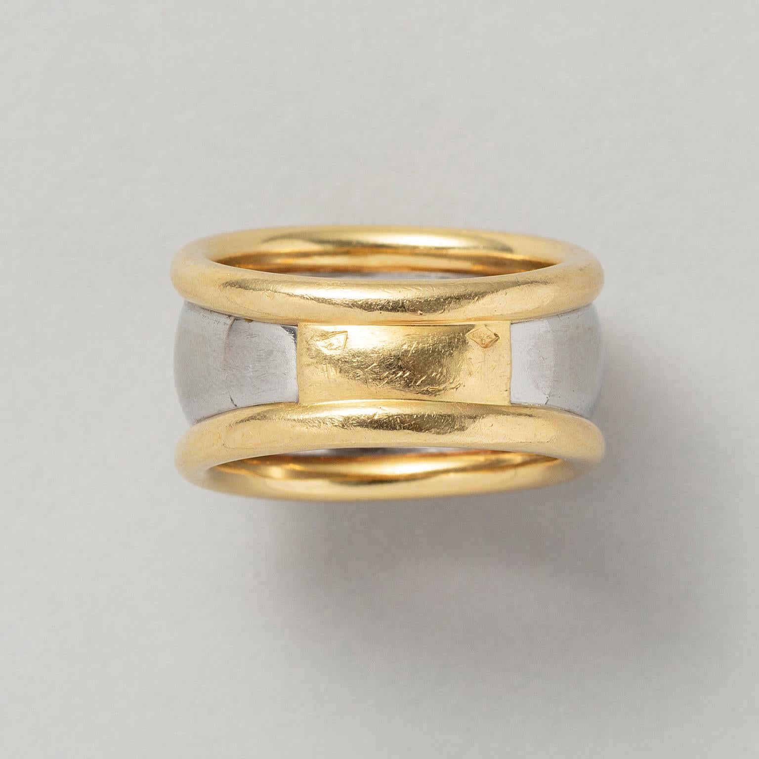da uomo o donna Anello francese LOVE in oro e acciaio 18k di Pery & Fils in vendita