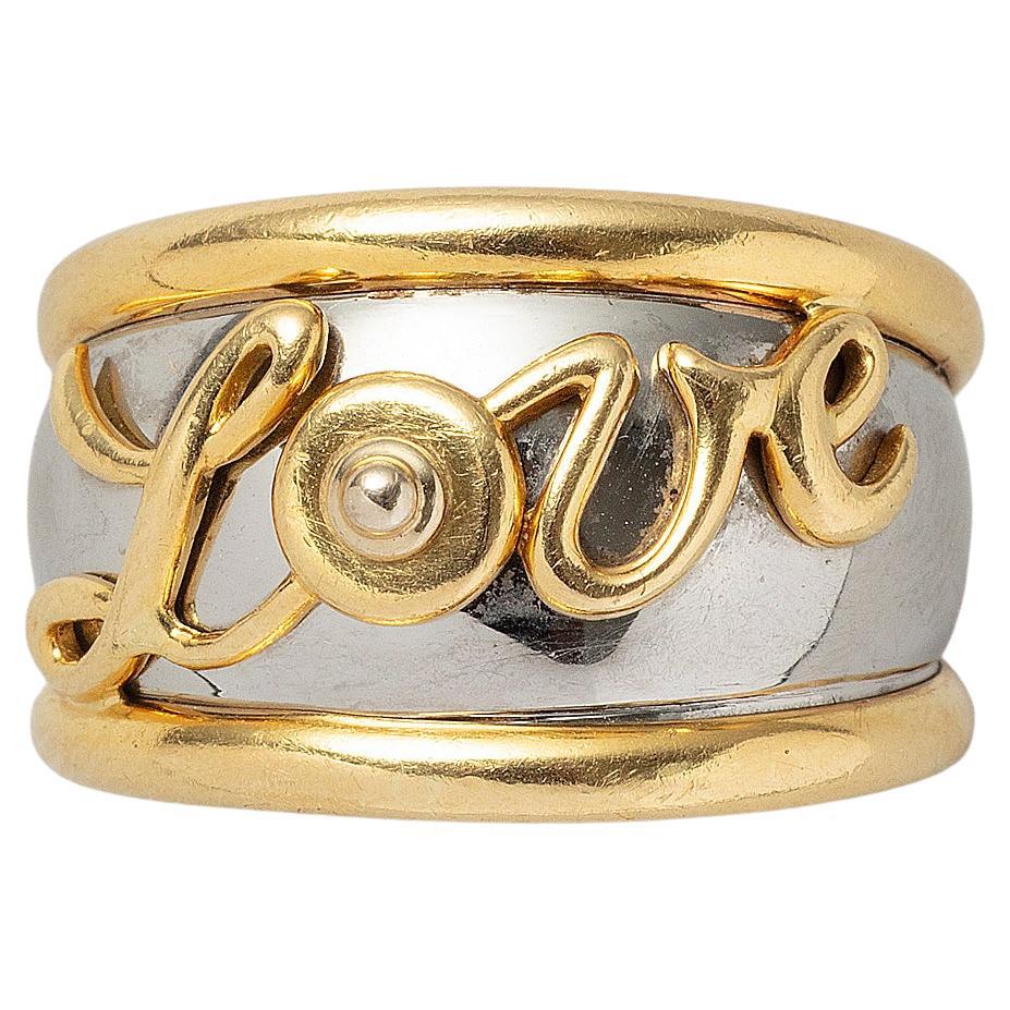 Anello francese LOVE in oro e acciaio 18k di Pery & Fils in vendita