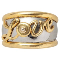 Anello francese LOVE in oro e acciaio 18k di Pery & Fils