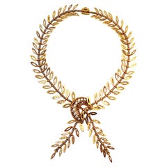 French 18K Gold Diamond Necklace