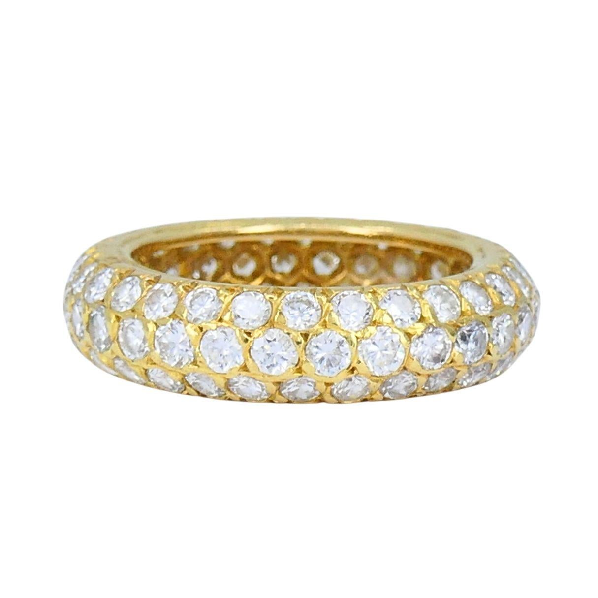 Anello Vintage francese con diamanti in oro 18 carati In condizioni buone in vendita a Beverly Hills, CA