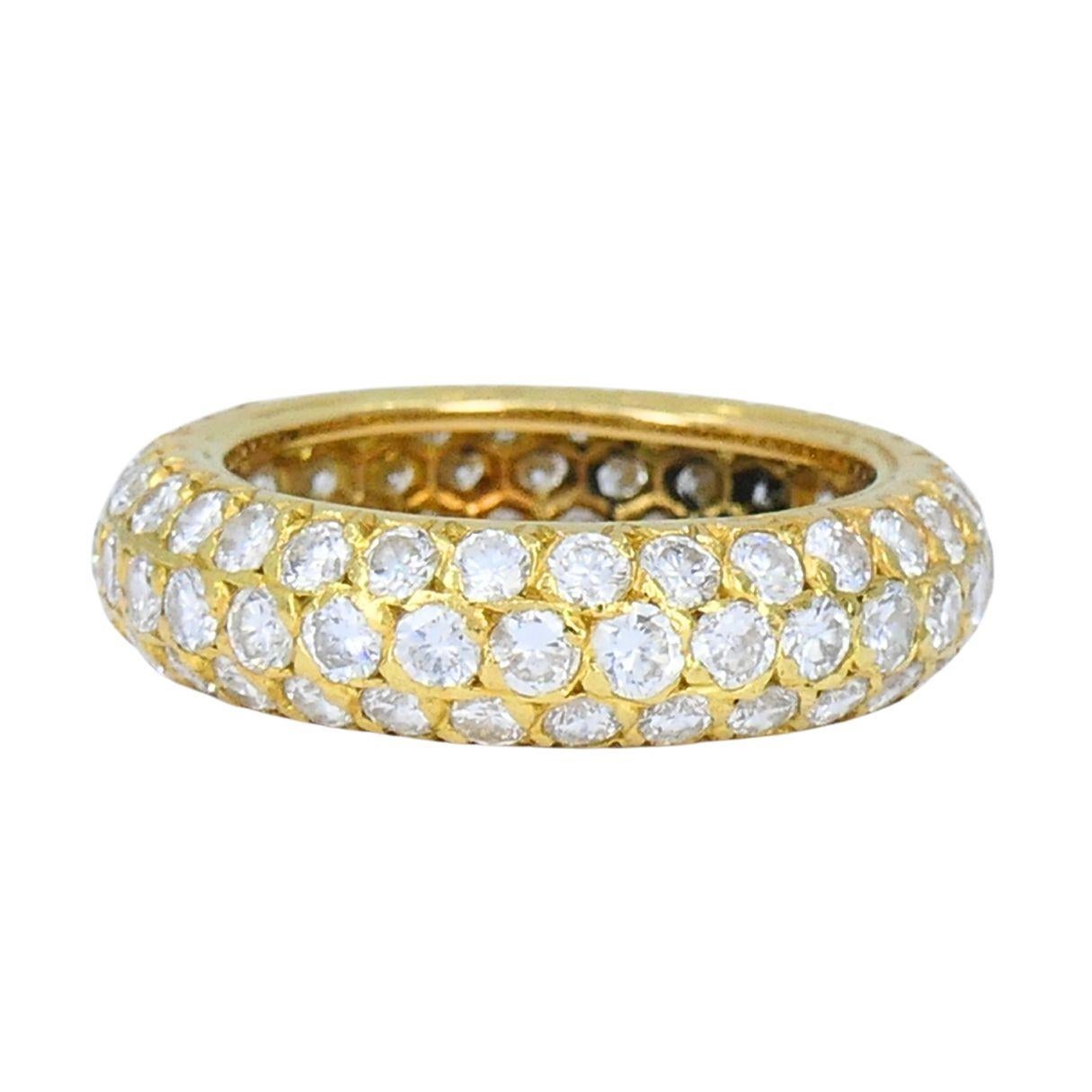 Donna Anello Vintage francese con diamanti in oro 18 carati in vendita