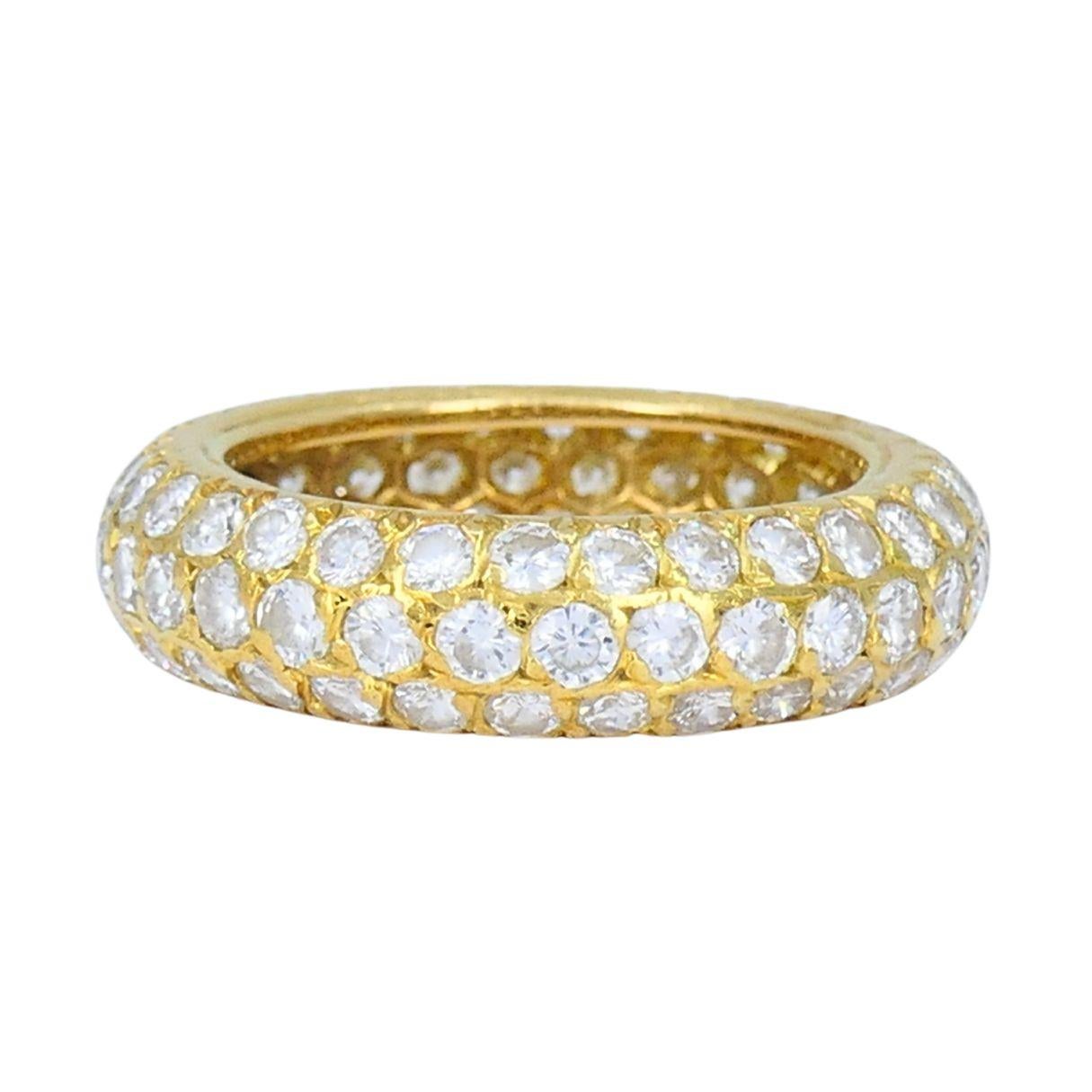 Anello Vintage francese con diamanti in oro 18 carati in vendita 1