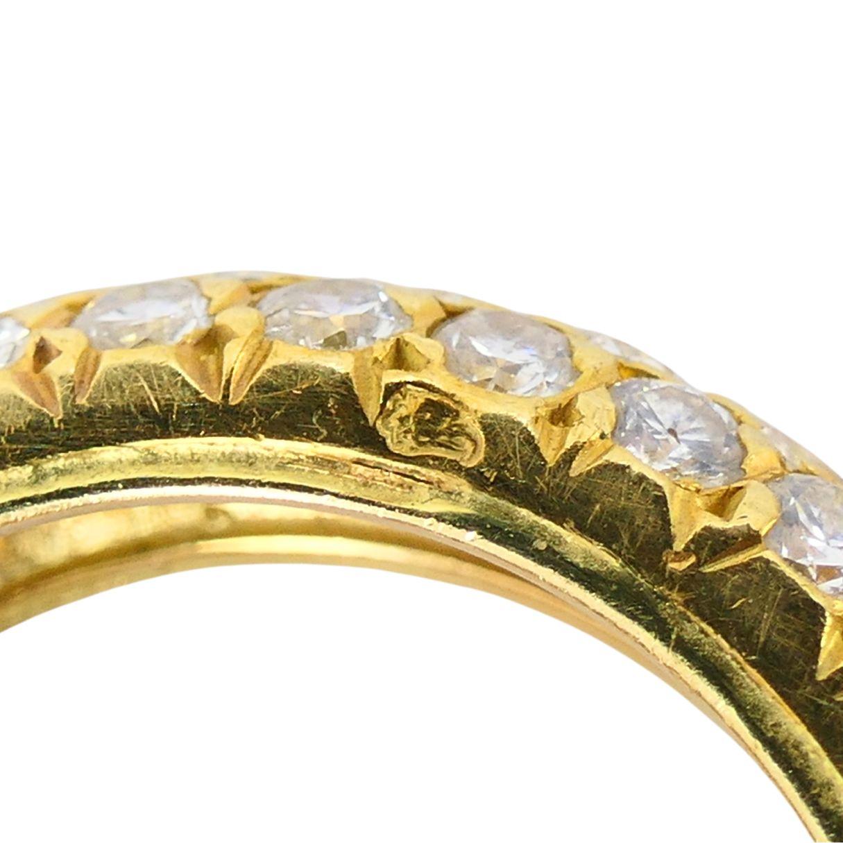 Anello Vintage francese con diamanti in oro 18 carati in vendita 3