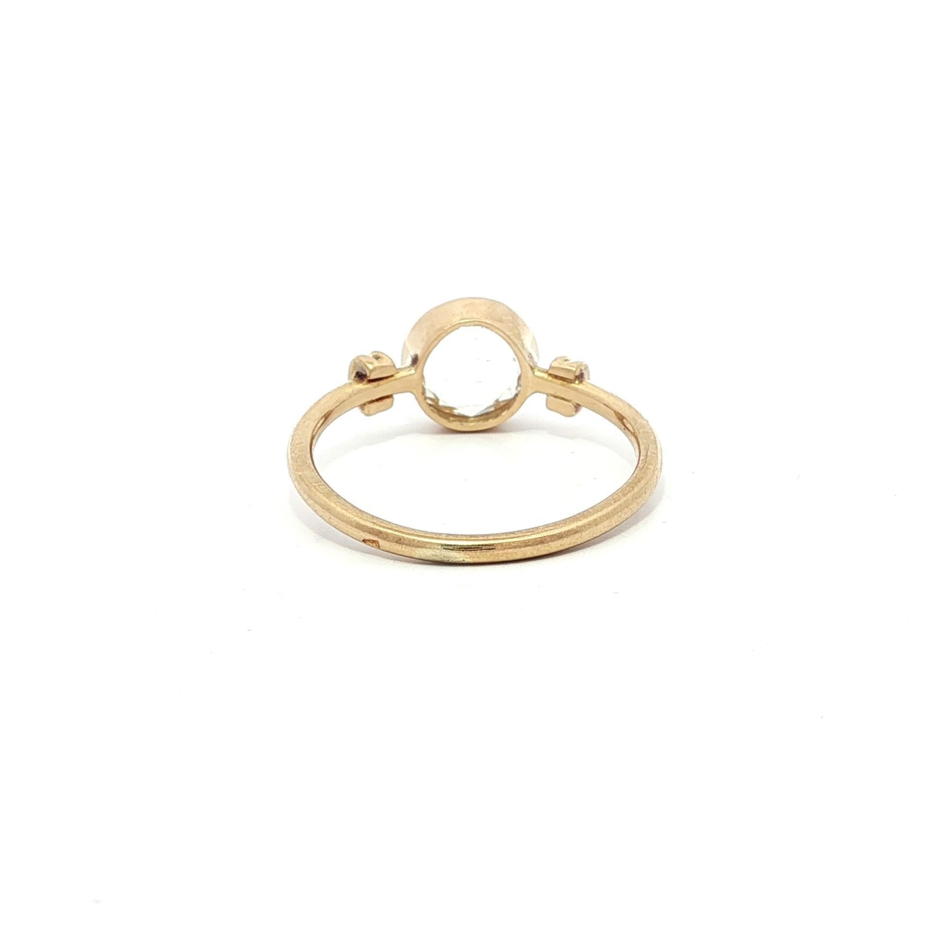 Anello solitario in oro francese 18k GIA 1,01ct E VS2 con castone rotondo di diamanti rosa in vendita 10