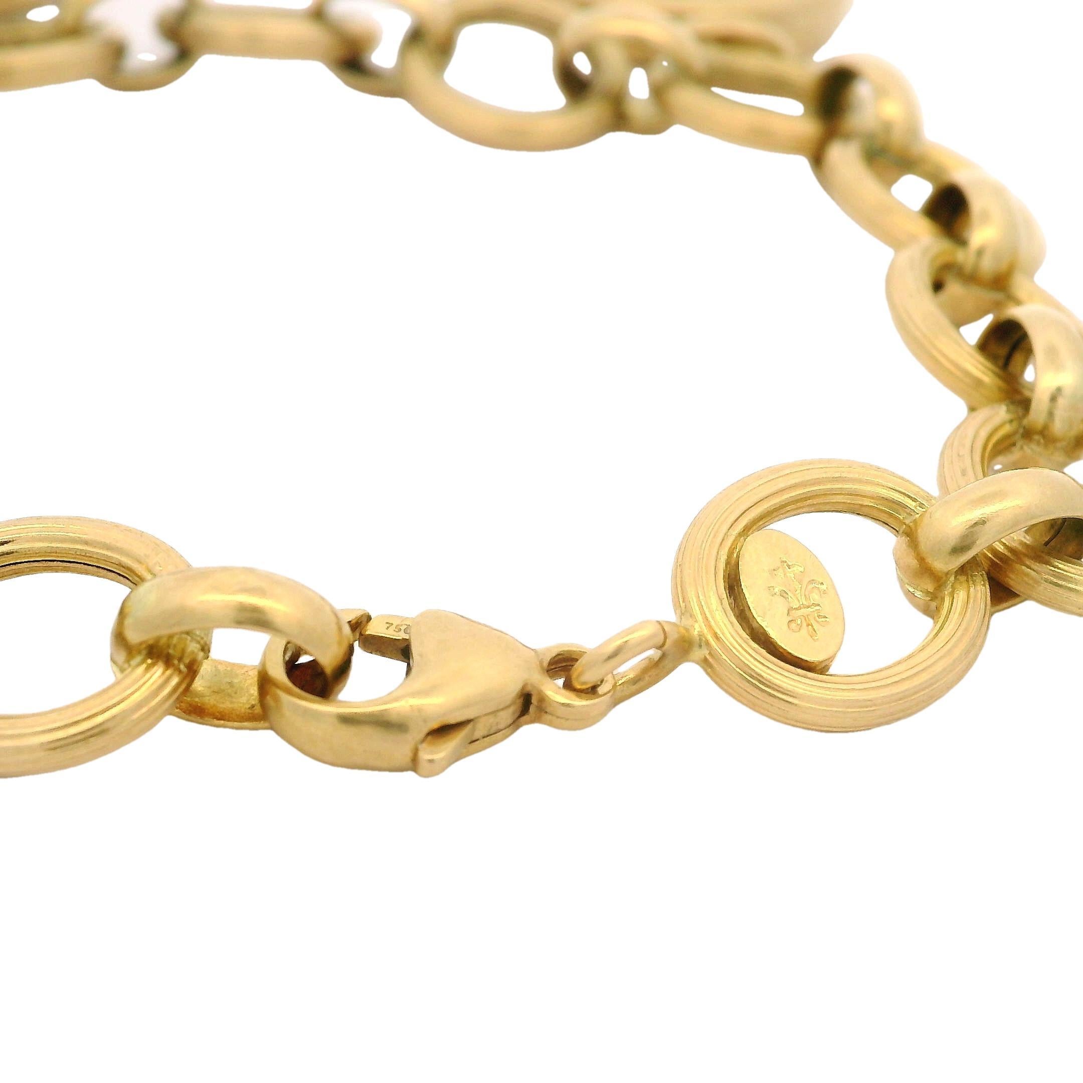 Bracciale francese in oro 18 carati con cammeo ritratto e charm a doppia faccia con cavo testurizzato in vendita 7