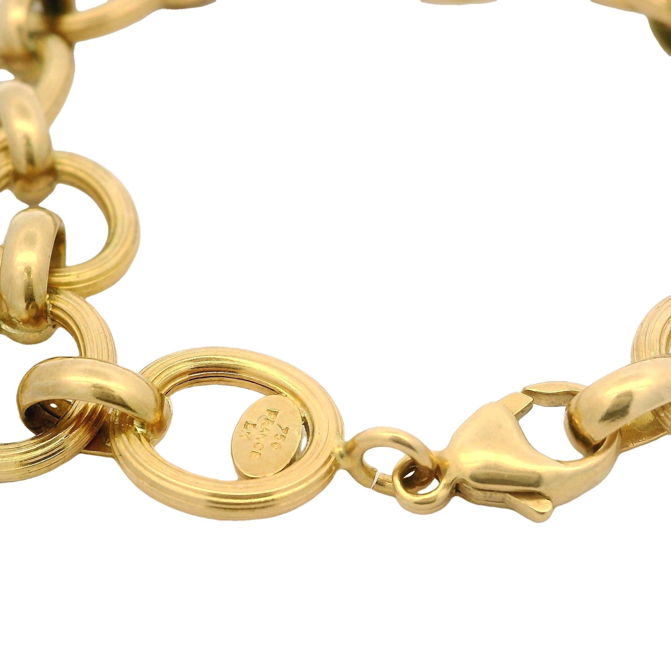 Bracciale francese in oro 18 carati con cammeo ritratto e charm a doppia faccia con cavo testurizzato in vendita 8