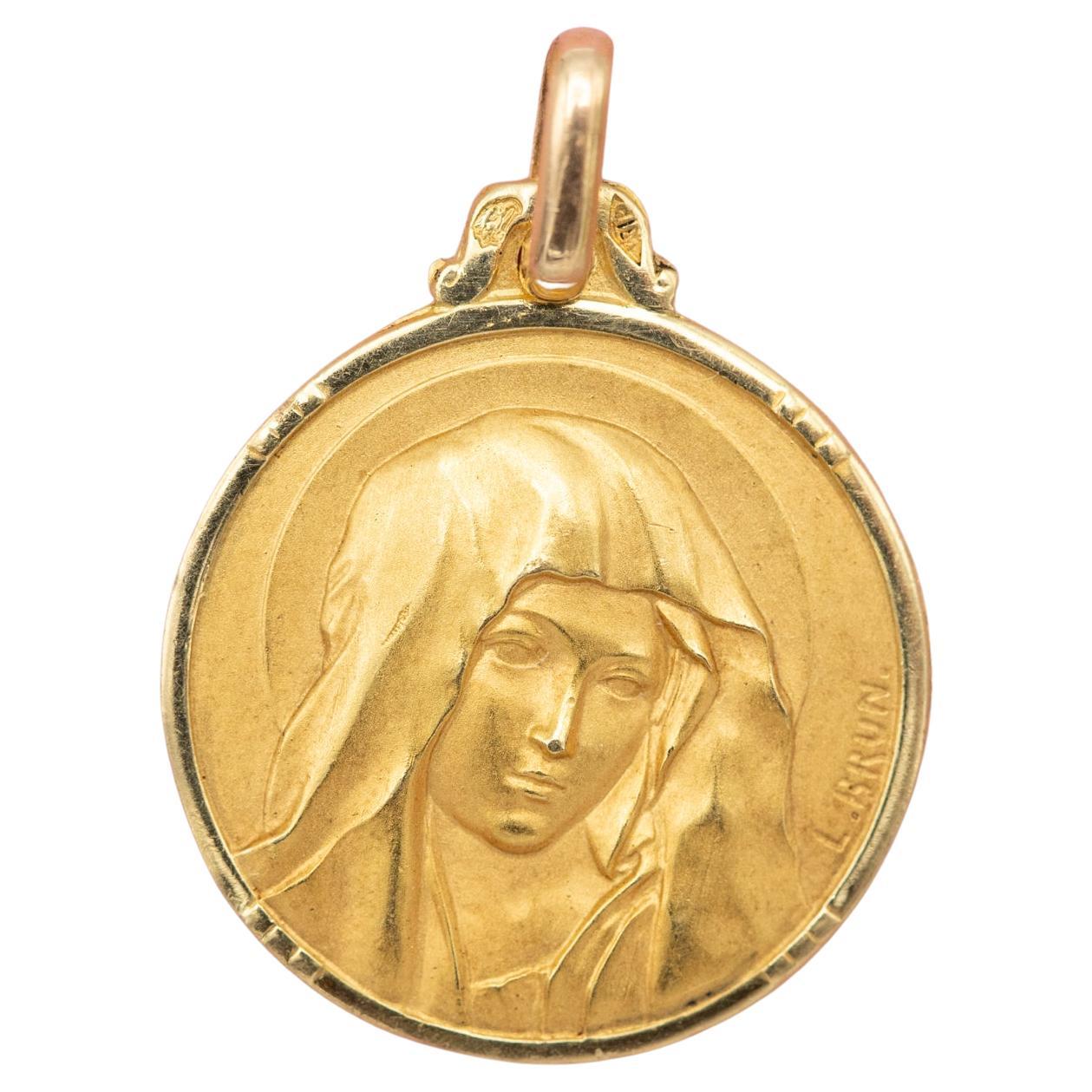 French 18k gold Virgin Mary charm - Estate Lourdes pendant - Vintage ...