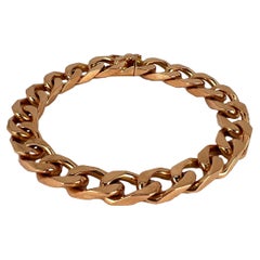 French 18K Rose Gold Curb Link Bracelet