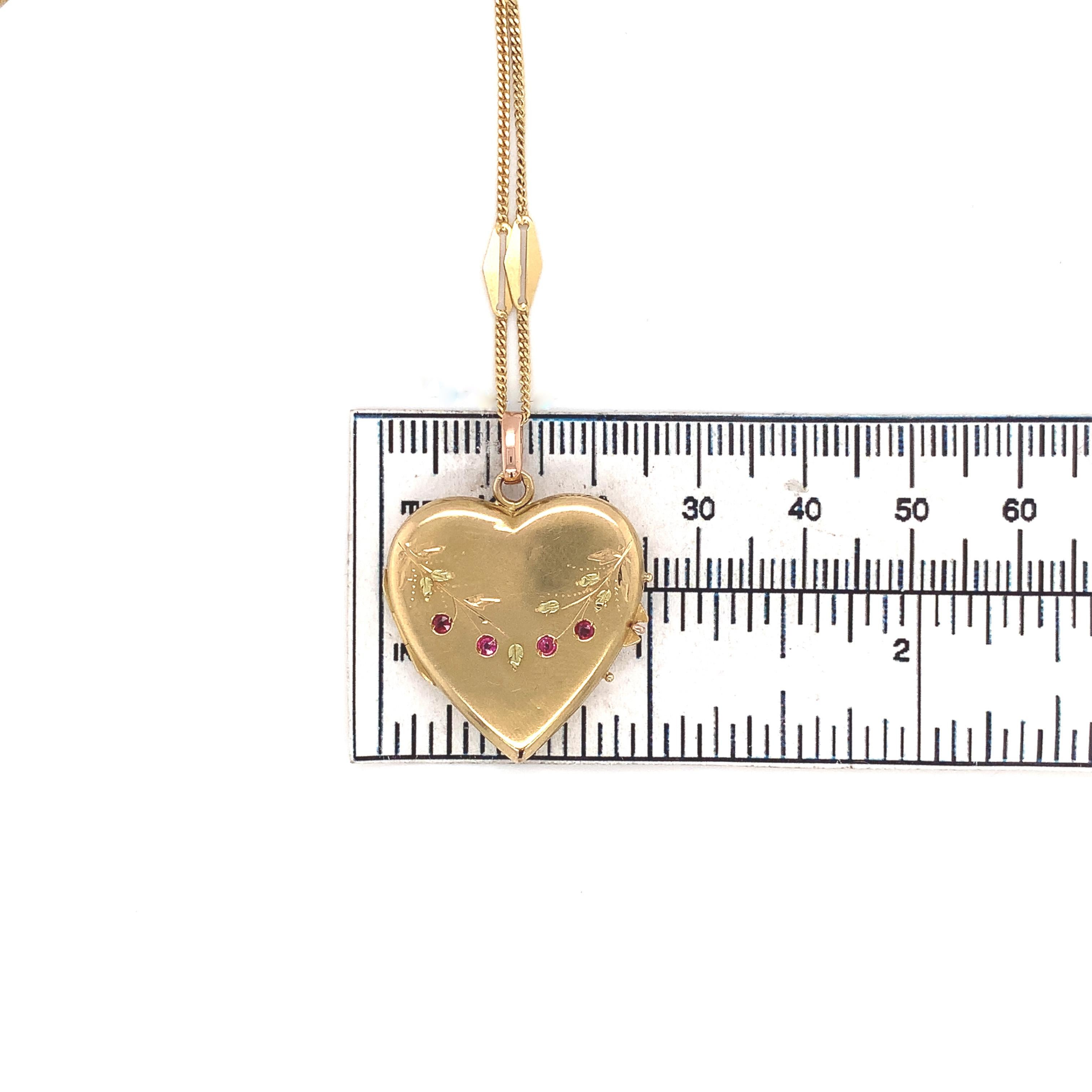 French 18K Rose Gold Heart Shape Locket on 18K Decorative Chain 4