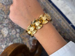 FRENCH 18k Rose Gold Link Bracelet Retro 1950s