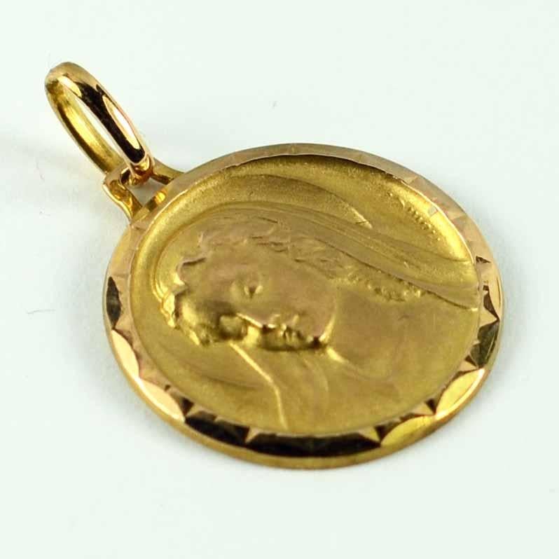 gold mary pendant