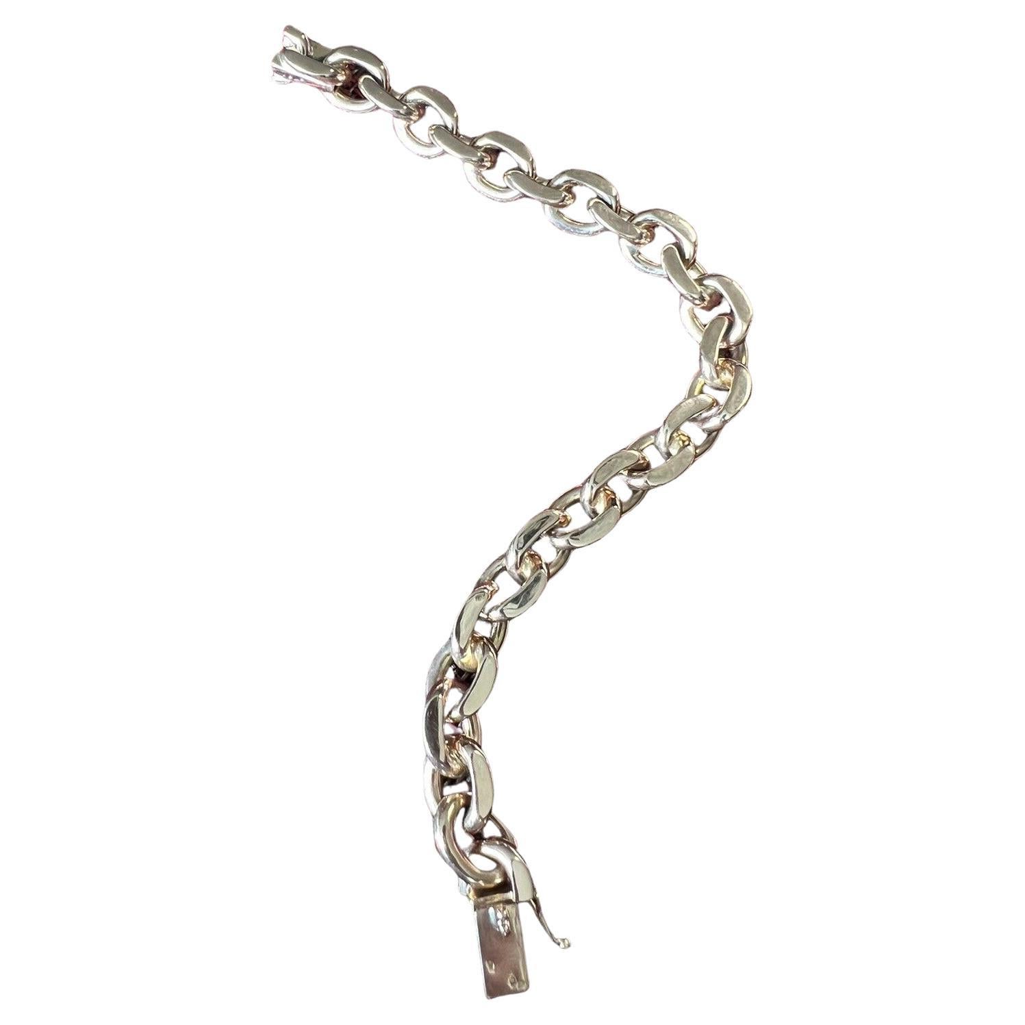 FRENCH 18 Karat Roségold Oval Gliederarmband Vintage Circa 1970er Jahre 72 Gramm