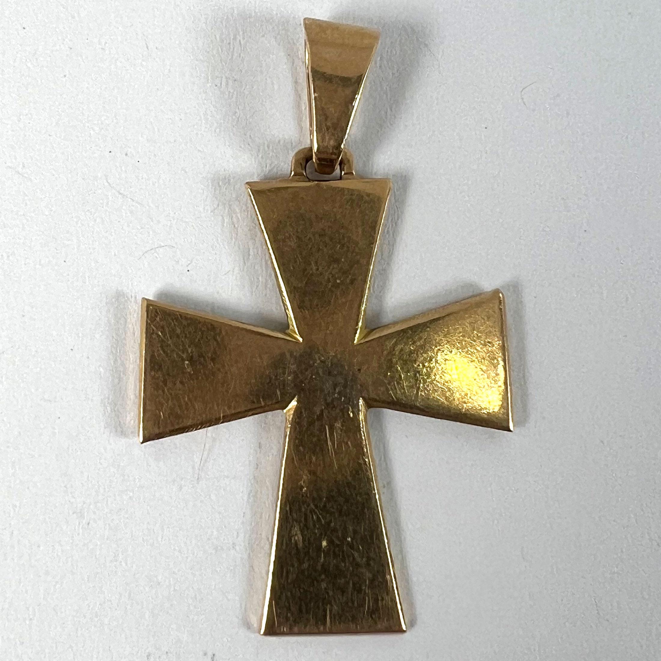 Ciondolo francese a forma di croce con bracci affusolati in oro rosa 18 carati in vendita 6