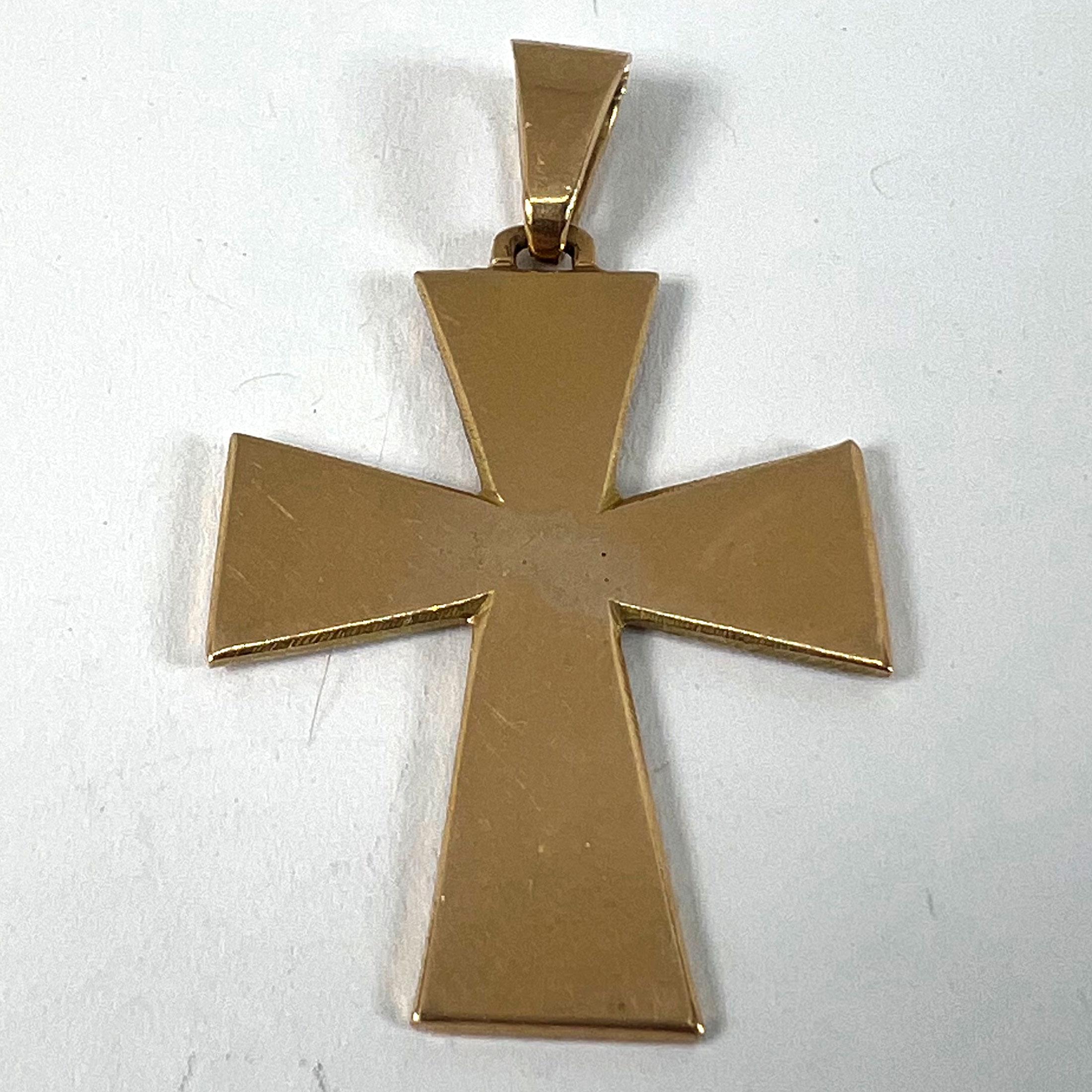 Ciondolo francese a forma di croce con bracci affusolati in oro rosa 18 carati in vendita 7