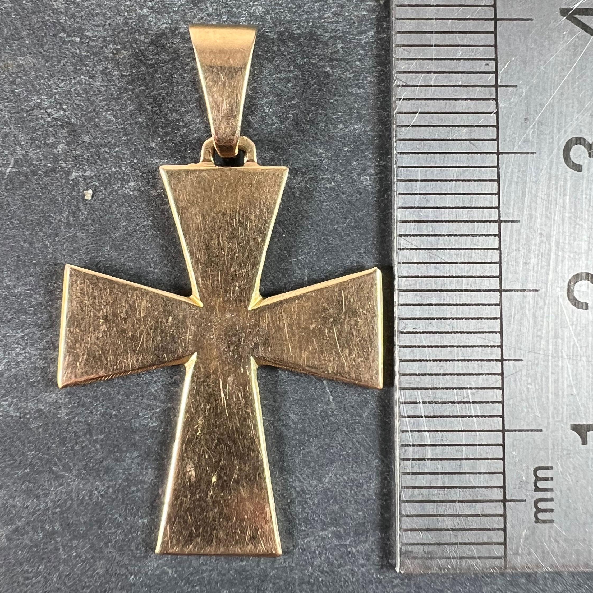 Ciondolo francese a forma di croce con bracci affusolati in oro rosa 18 carati in vendita 4