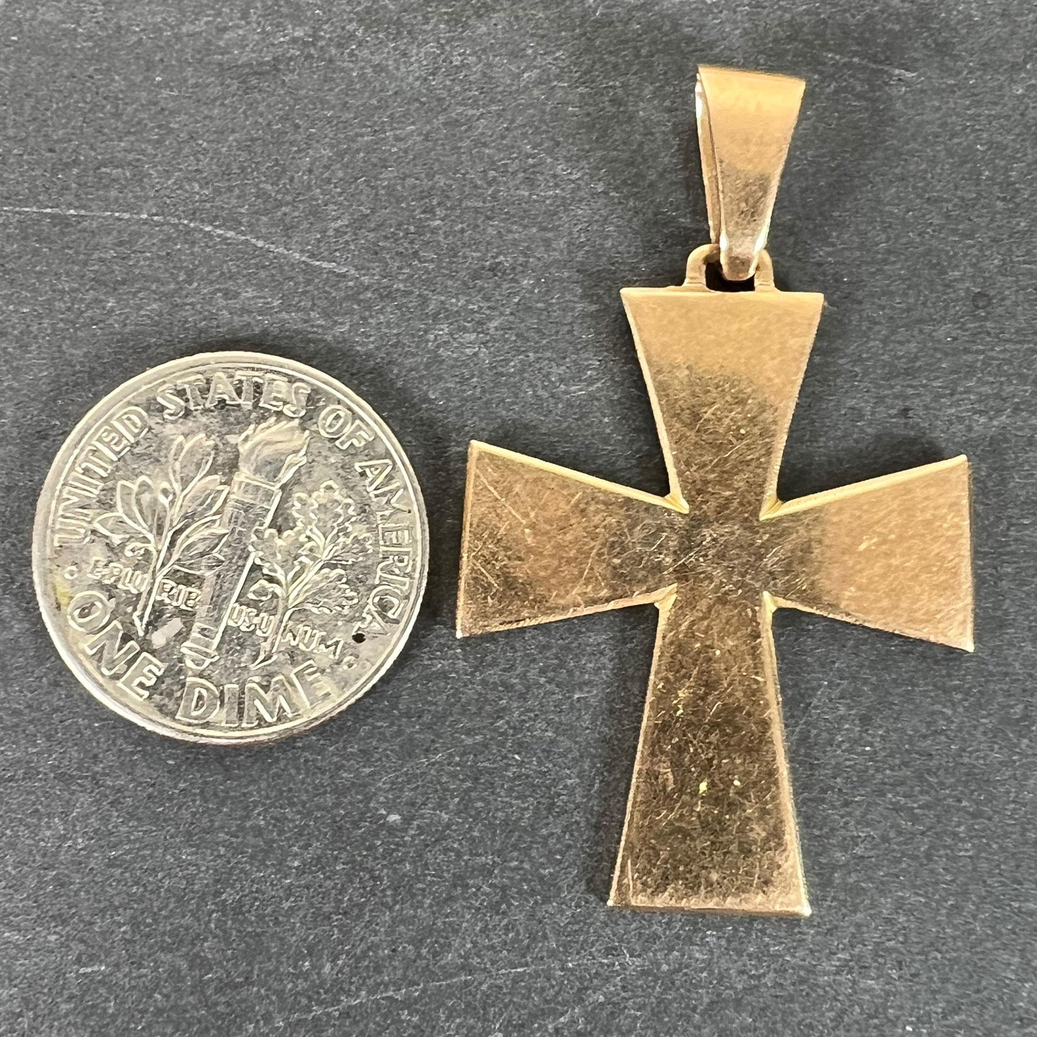Ciondolo francese a forma di croce con bracci affusolati in oro rosa 18 carati in vendita 5