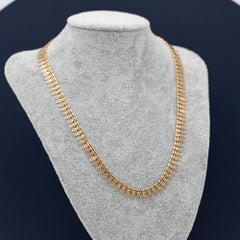 French 18k solid rose gold Necklace - Snake chain - Cleopatra collar - 1950's