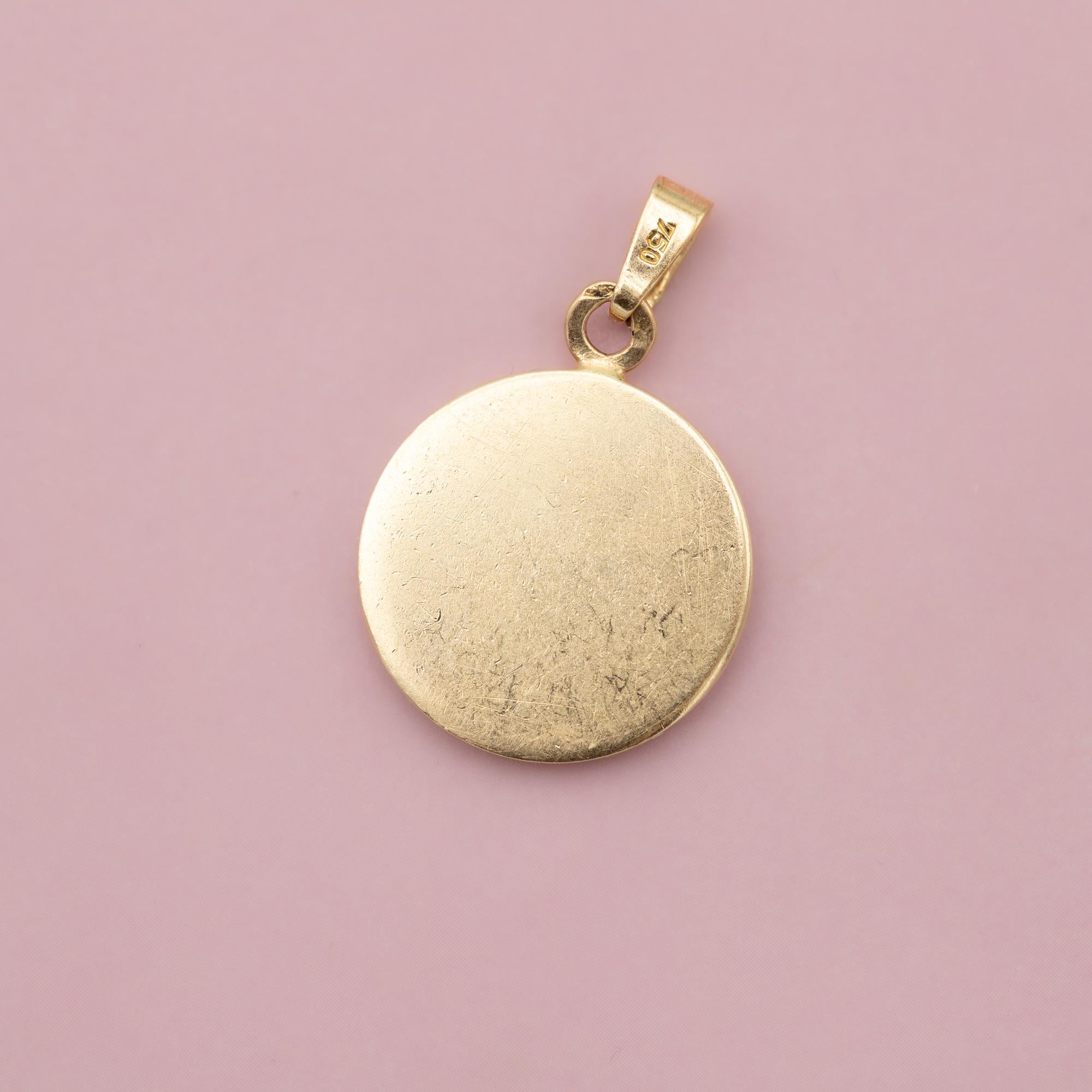 French 18K Vintage Les Amoureux de Peynet pendant - 18 karat solid gold love 4