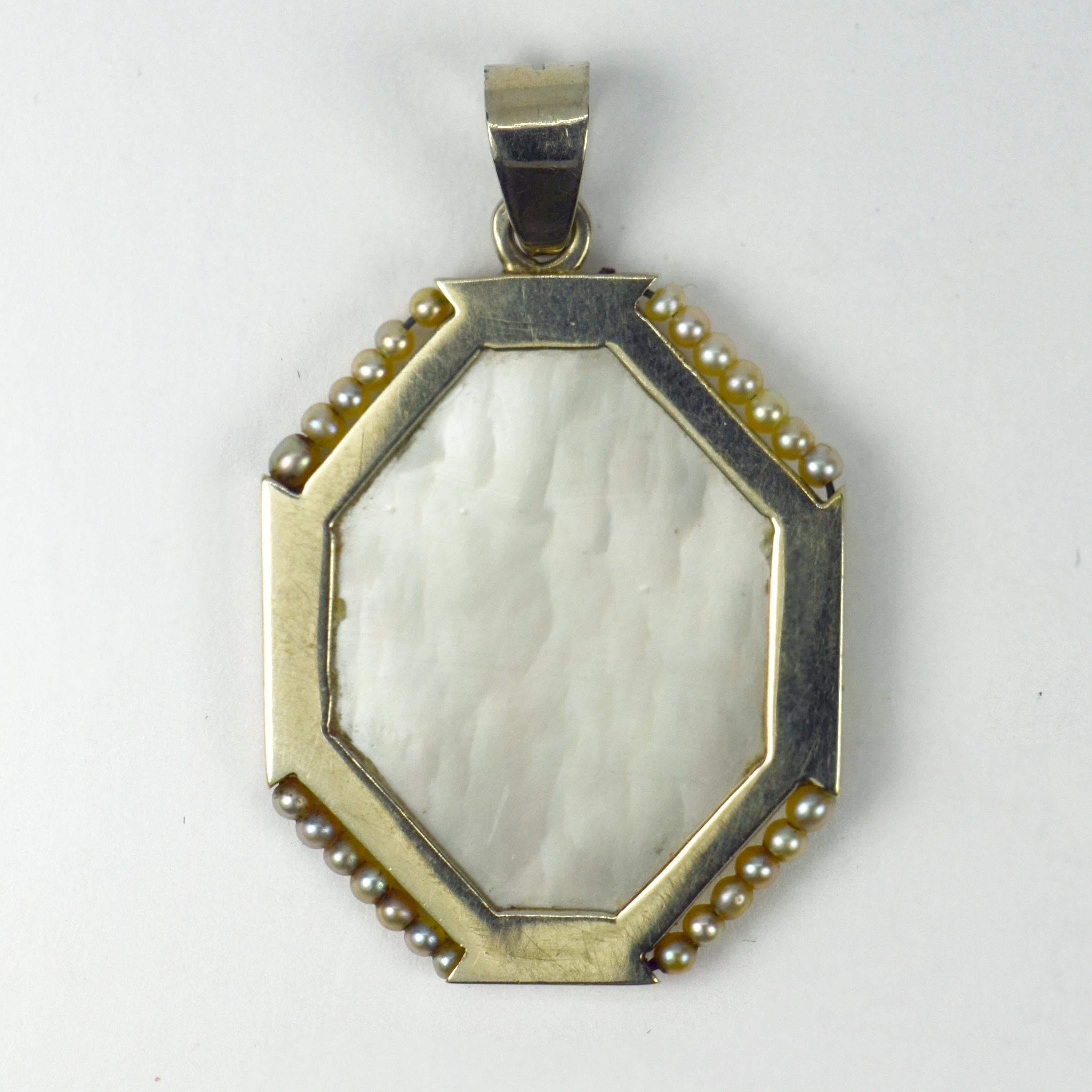 virgin mary white gold pendant