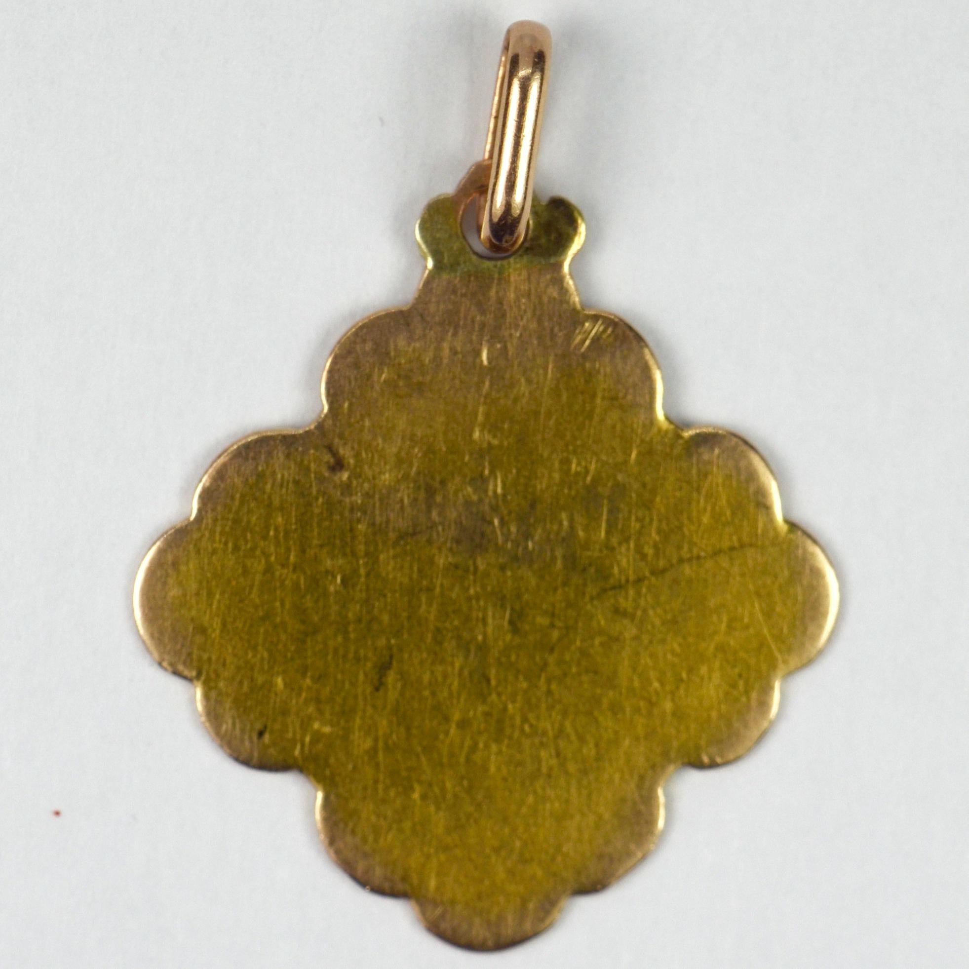 Women's or Men's French 18 Karat Yellow Gold AD Initials Monogram Charm Pendant