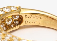 French 18 Karat Yellow Gold Cabochon No Heat Ruby and Pave Diamond Ring