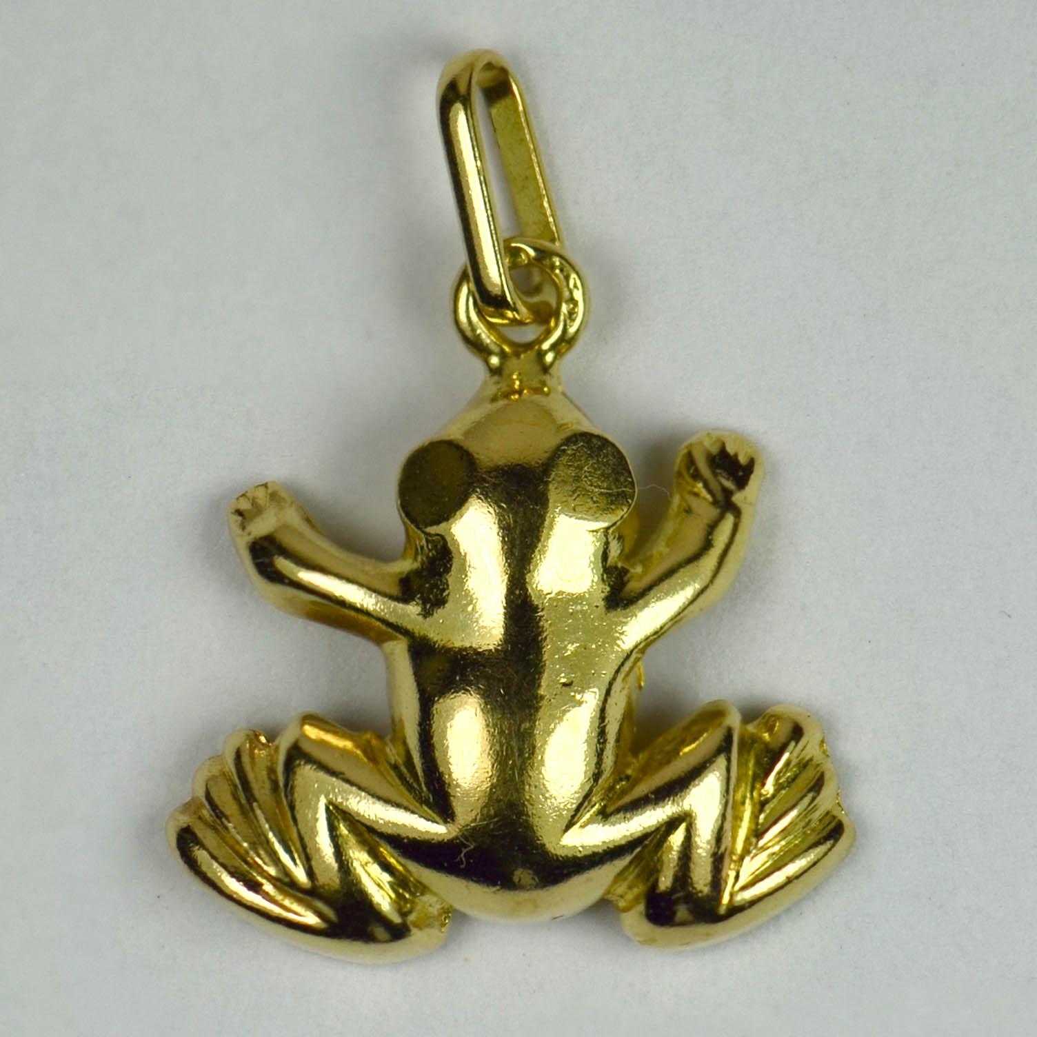 French 18 Karat Yellow Gold Frog Charm Pendant 2