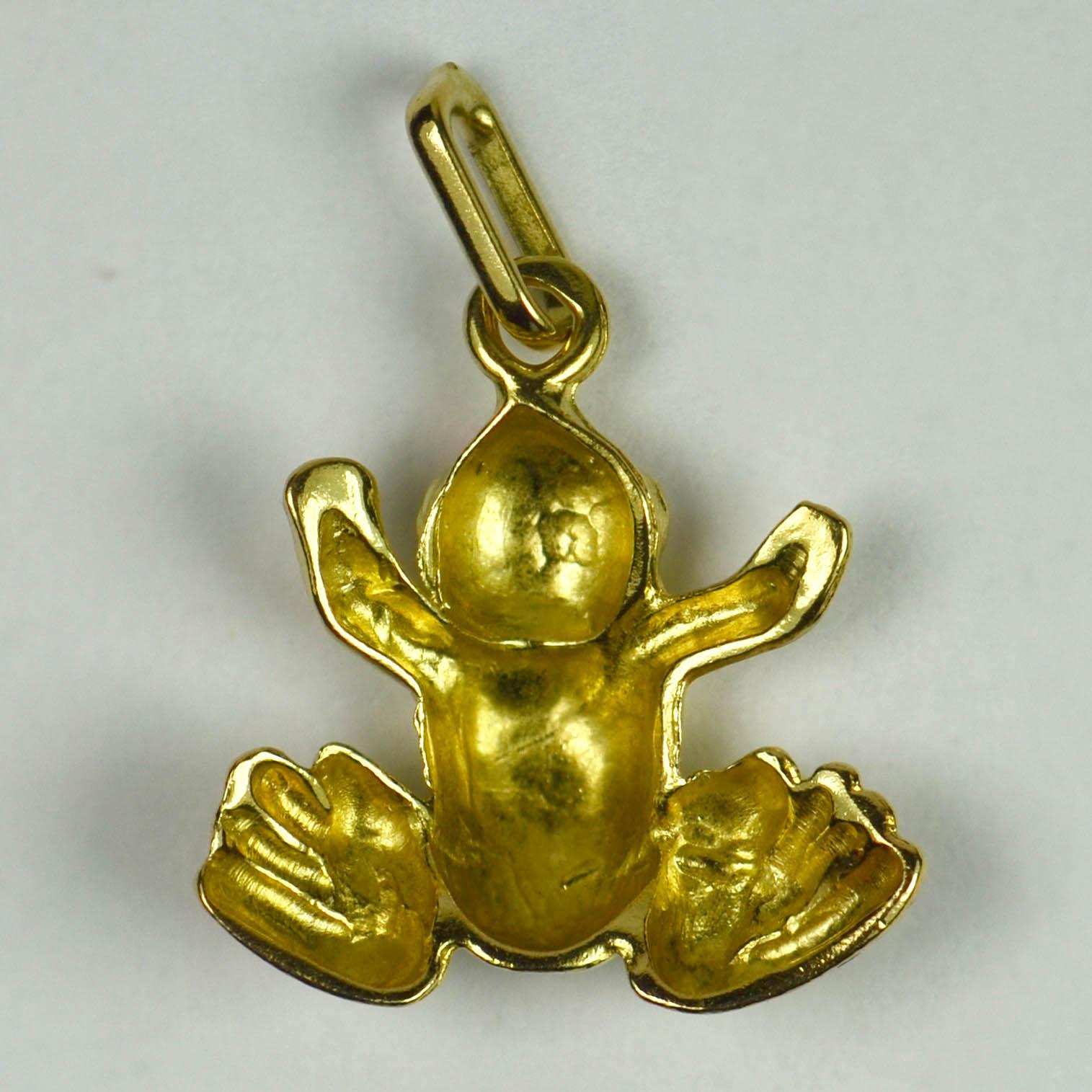 French 18 Karat Yellow Gold Frog Charm Pendant 3